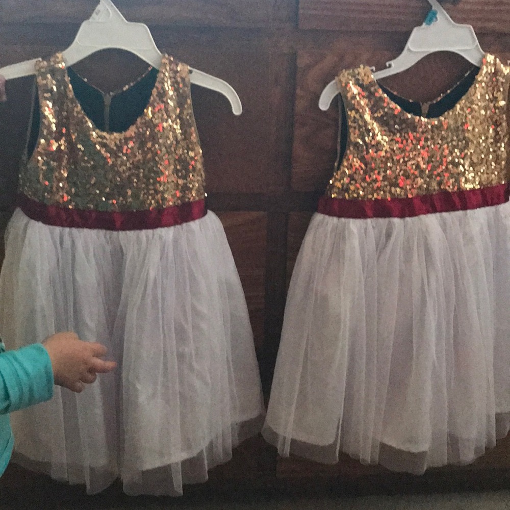 Gold sequin holiday dress